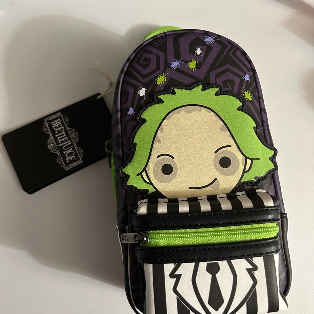 NWT Beetlejuice Loungefly Pencil Case Mini Backpack